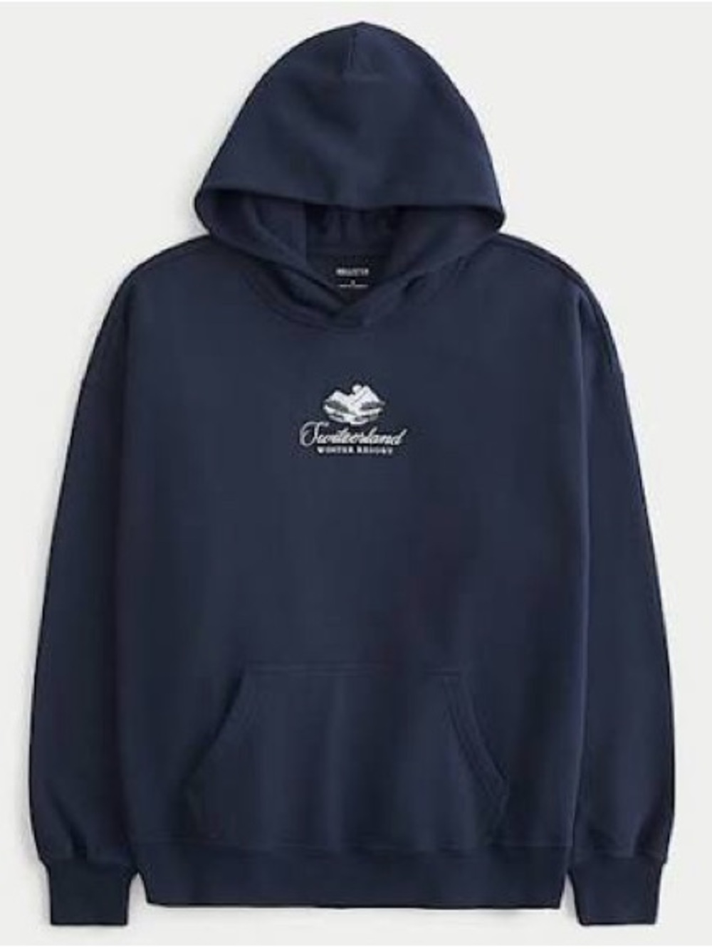 Hollister Navy Blue Logo Hooded Sweatshirt
